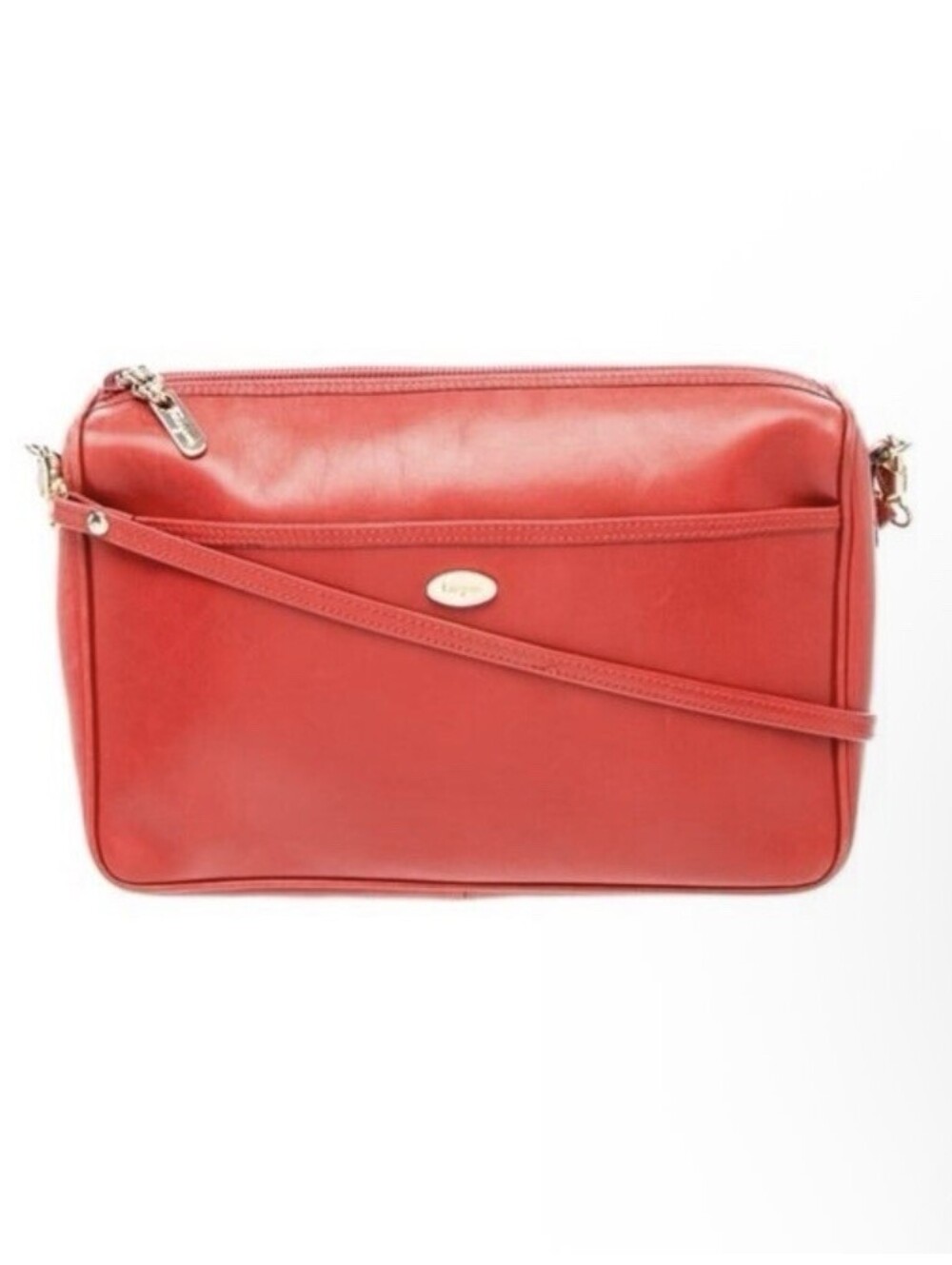 Authentic Salvatore Ferragamo VTG Crossbody Bag Red Leather